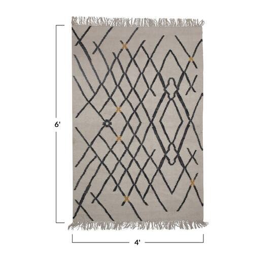 Hello Honey® 6ft. Woven Wool & Cotton Textured Rug